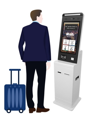 24″ Touch Screen Interactive Hotel Self Service Check-In Kiosk