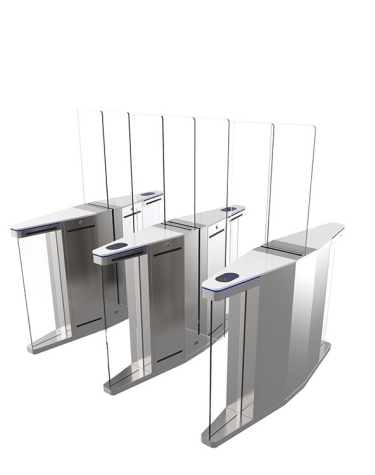 Half Height Glass Sliding Speed Gates with Card Reader Access