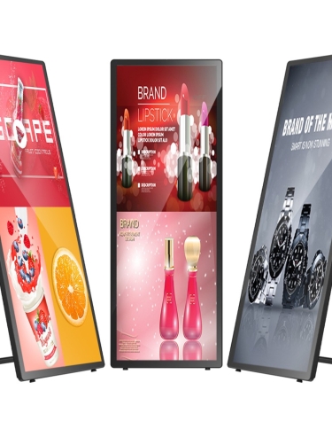75 Inch Moveable Signage Mobile LCD Advertising 4K Player Digital Poster