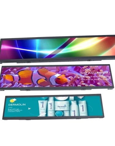 LCD Wide Screens Advertising Stretch Bar LCD Display for Supermarket Advertising